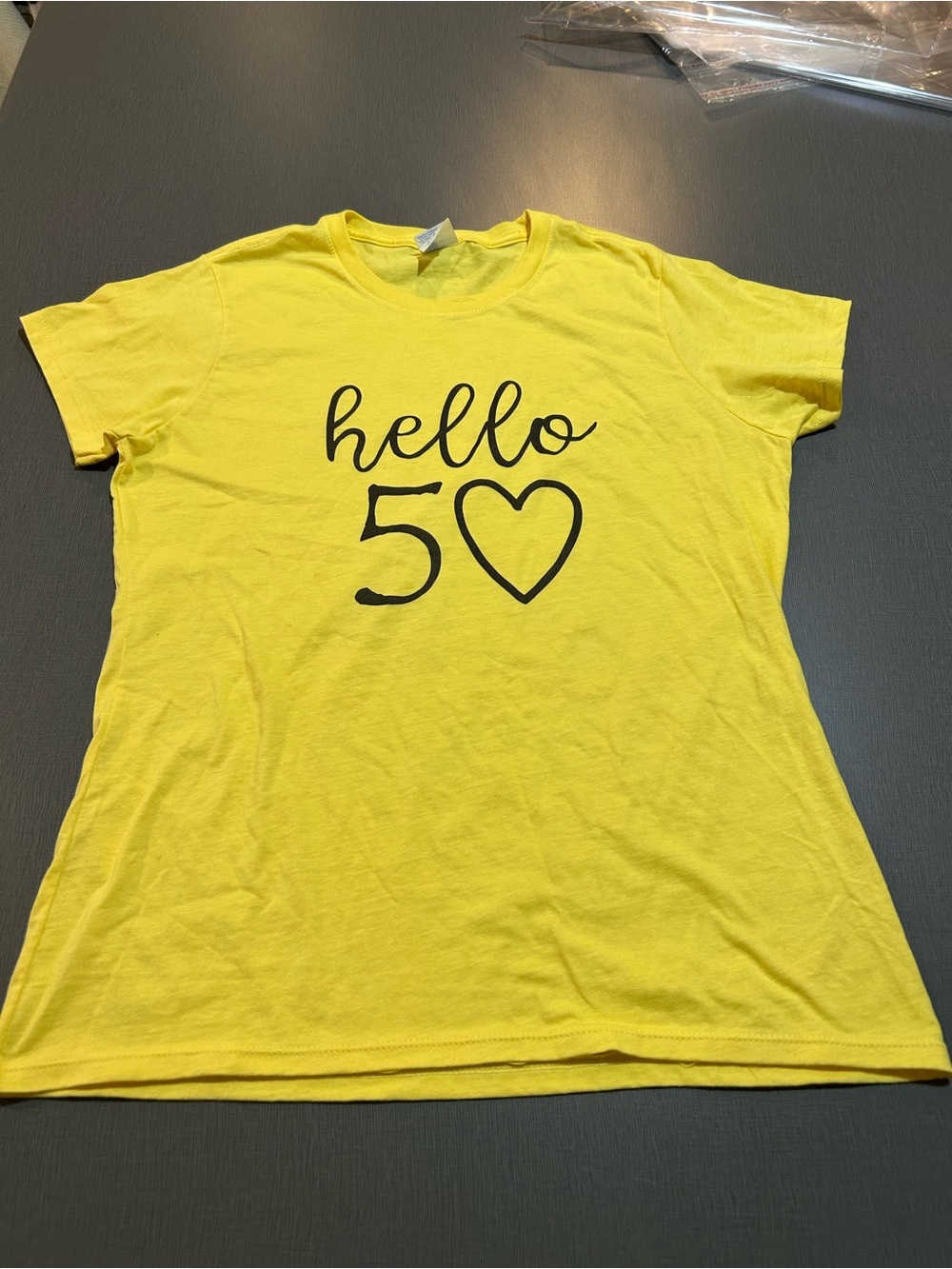 Hello 50 Yellow Graphic Women’s Tee